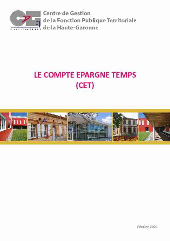 LE COMPTE EPARGNE TEMPS (CET)