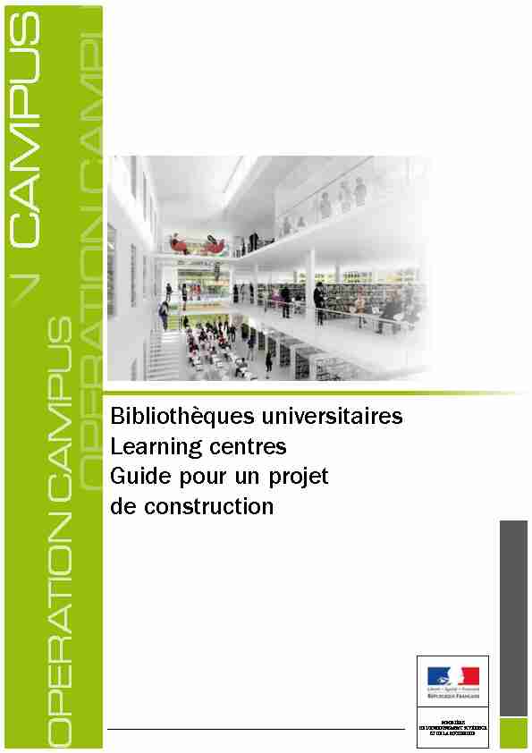 Bibliothèques universitaires Learning centres : guide pour un projet