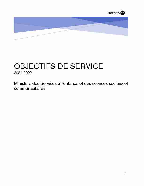 Service Objectives 2020-2021