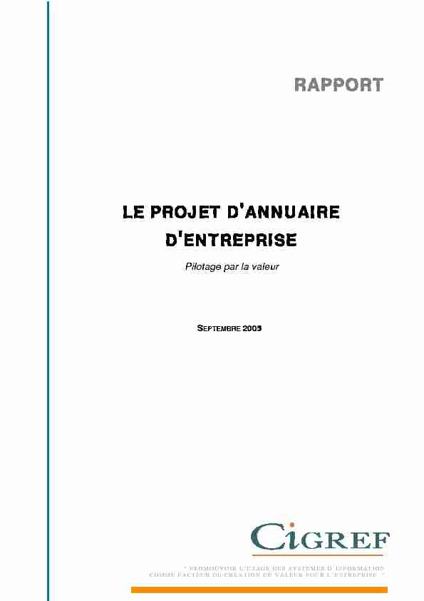 [PDF] Projet dannuaire dentreprise - Cigref