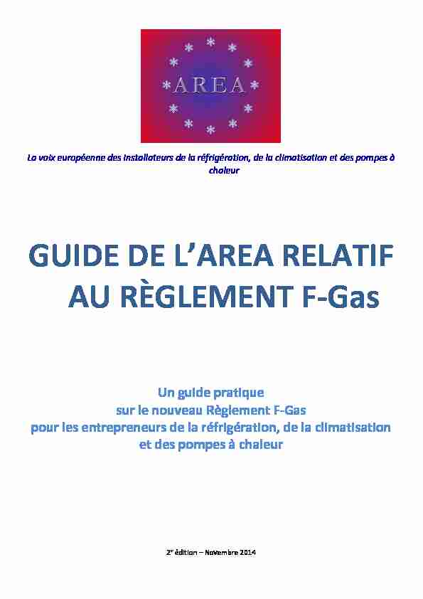 [PDF] GUIDE DE LAREA RELATIF AU RÈGLEMENT F-Gas