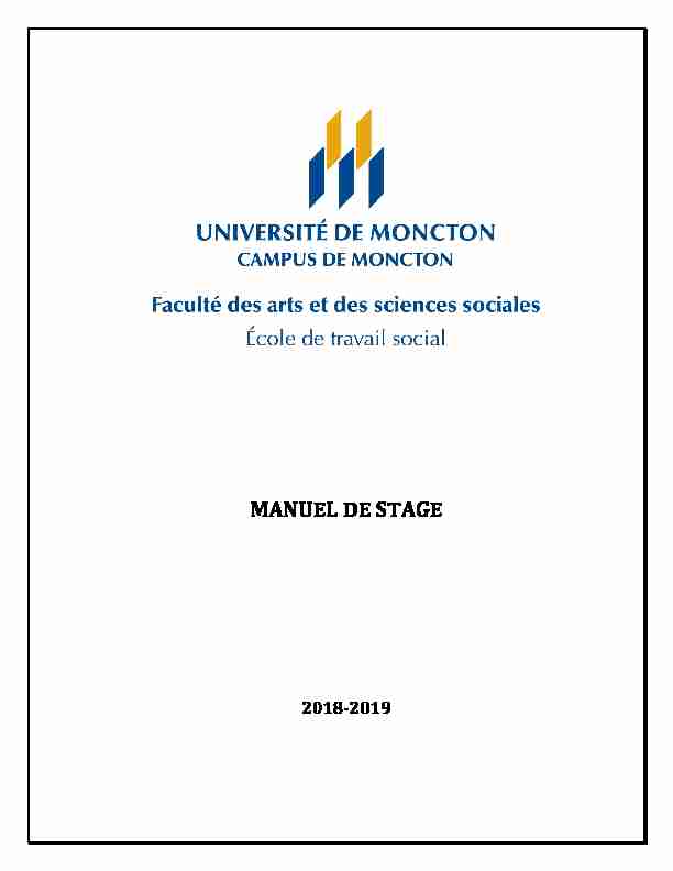 [PDF] MANUEL DE STAGE - Université de Moncton