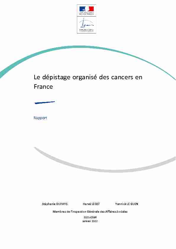 Le dépistage organisé des cancers en France - IGAS