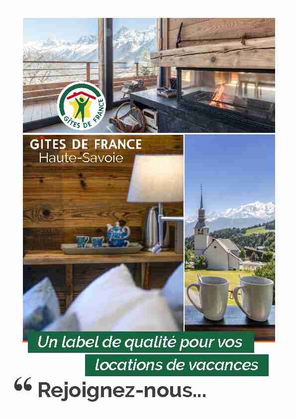[PDF] Rejoignez-nous - Gîtes de France Haute Savoie