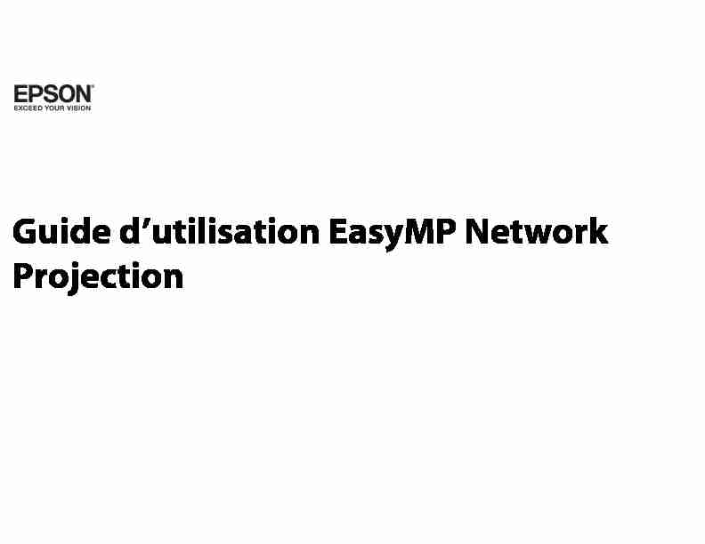 Guide dutilisation EasyMP Network Projection