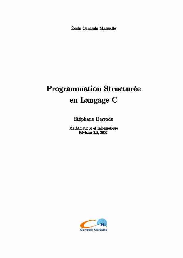 [PDF] Programmation Structurée en Langage C - Institut Fresnel