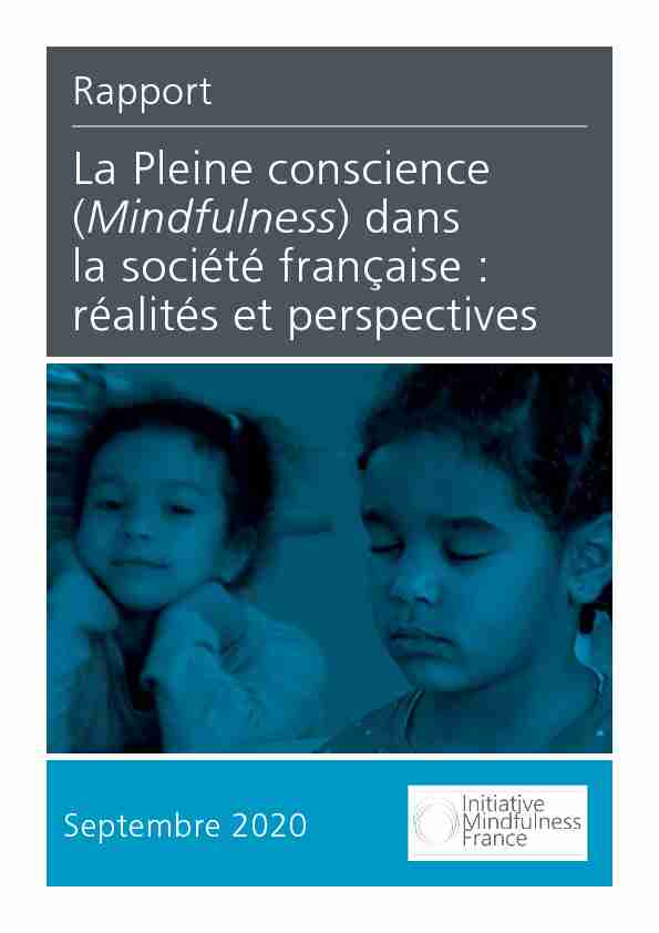 Rapport - La Pleine conscience (Mindfulness) dans la société