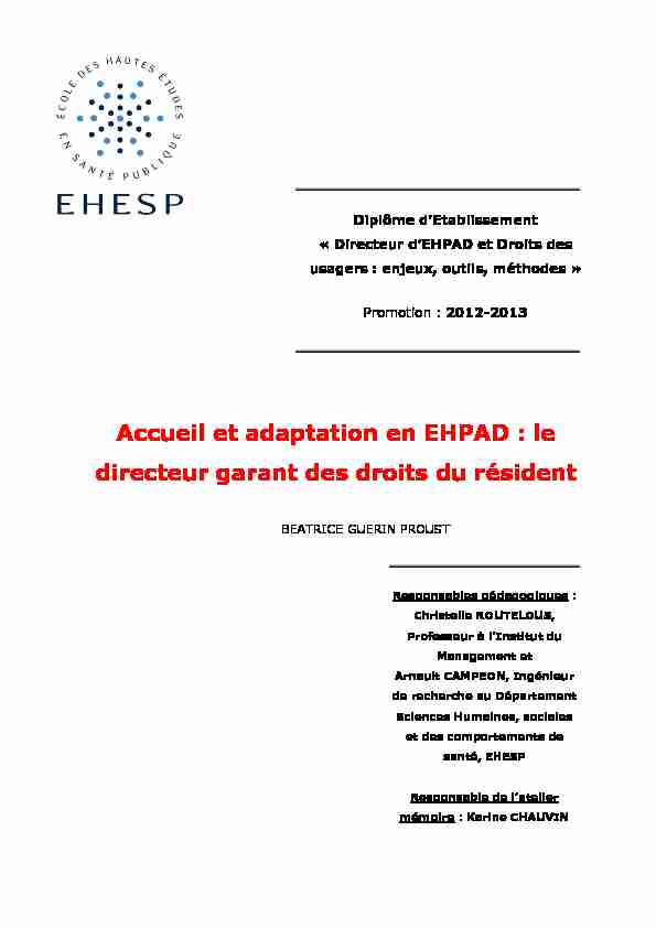 Accueil et adaptation en EHPAD : le directeur garant des droits du