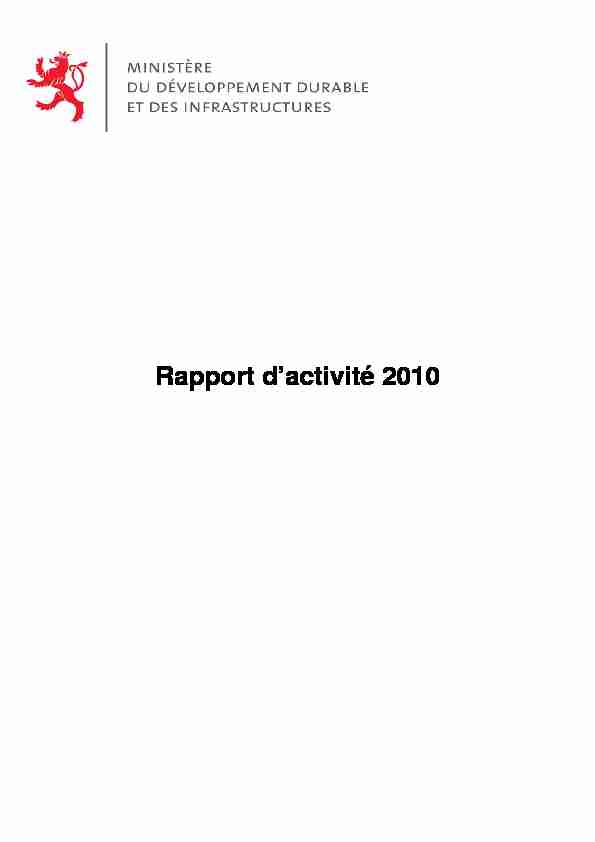 Rapport dactivité - 2010