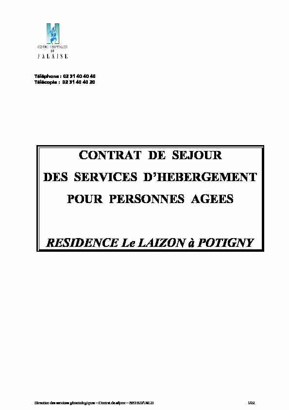 [PDF] CONTRAT DE SEJOUR - Centre Hospitalier de Falaise