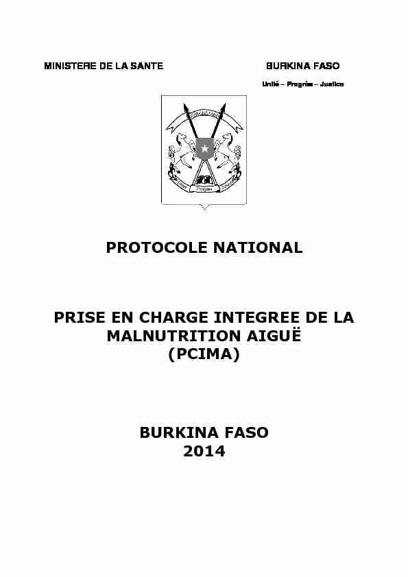 protocole national prise en charge integree de la malnutrition aiguë