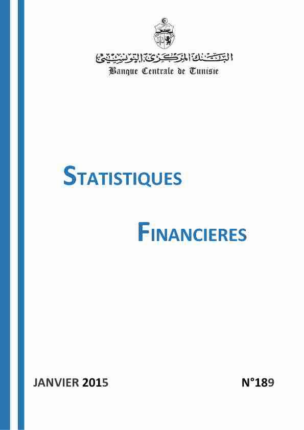 STATISTIQUES FINANCIERES - Banque Centrale de Tunisie