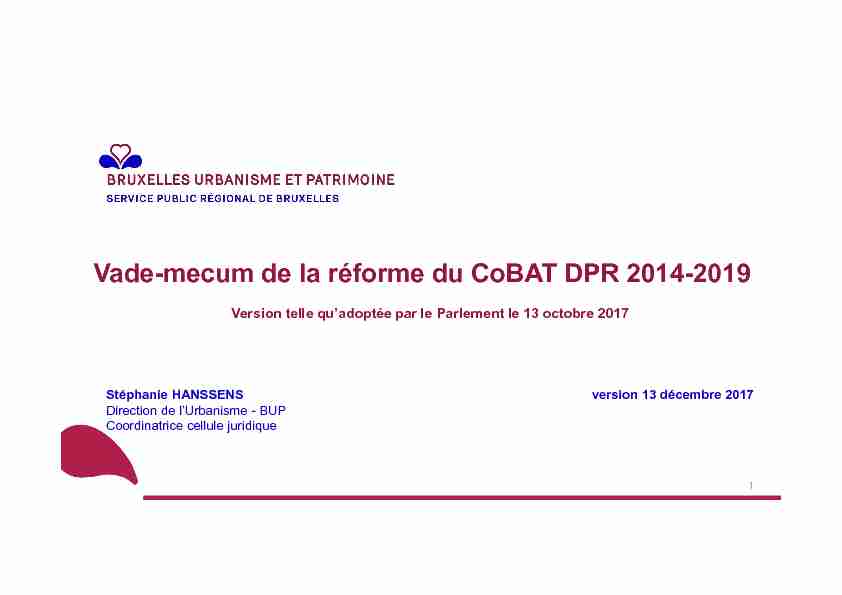 [PDF] Vade-mecum de la réforme du CoBAT - LAménagement du