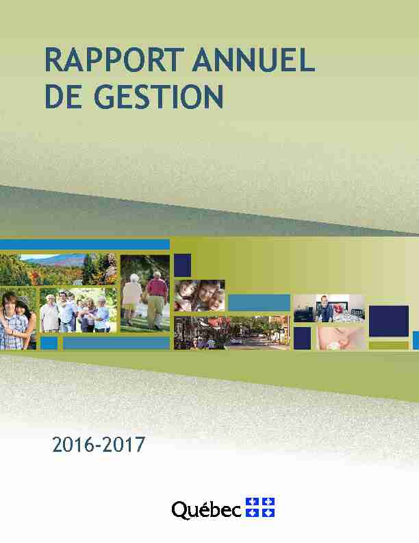 Rapport annuel de gestion 2016-2017
