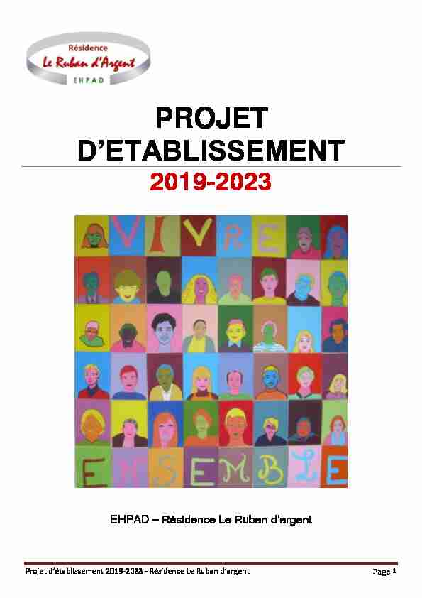 Projet détablissement 2019-2023 - Résidence Le Ruban dargent