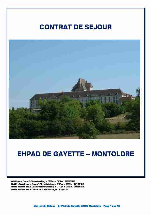 CONTRAT DE SEJOUR EHPAD DE GAYETTE – MONTOLDRE