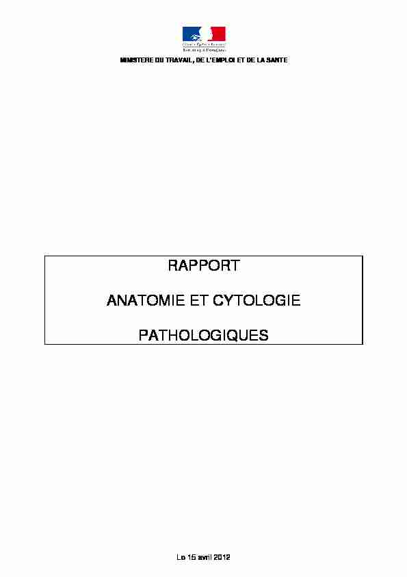 Rapport Anatomie et Cytologie Pathologiques