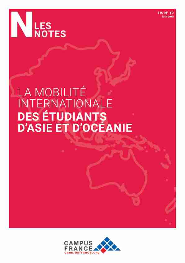La mobilité internationale des étudiants dAsie et dOcéanie