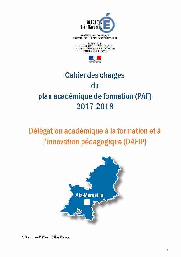 [PDF] Cahier des charges du plan académique de formation (PAF) 2017