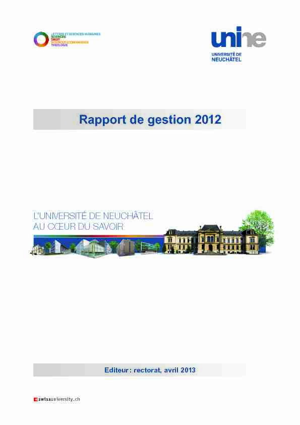 Rapport de gestion 2012