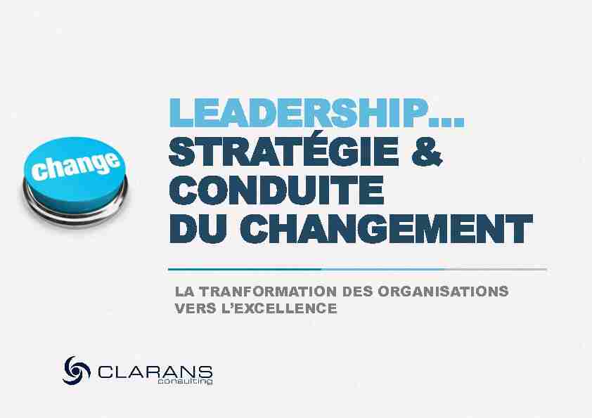 Leadership… Stratégie & conduite du changement