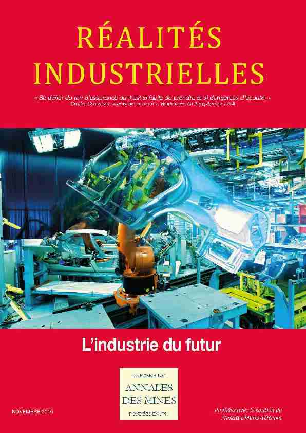 Réalités Industrielles – Novembre 2016 – Lindustrie du futur