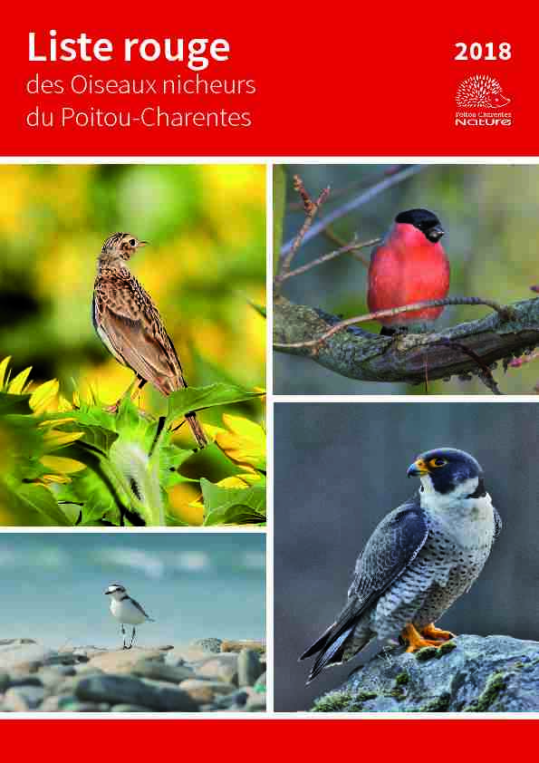 Liste rouge des Oiseaux nicheurs de Poitou-Charentes (2018)