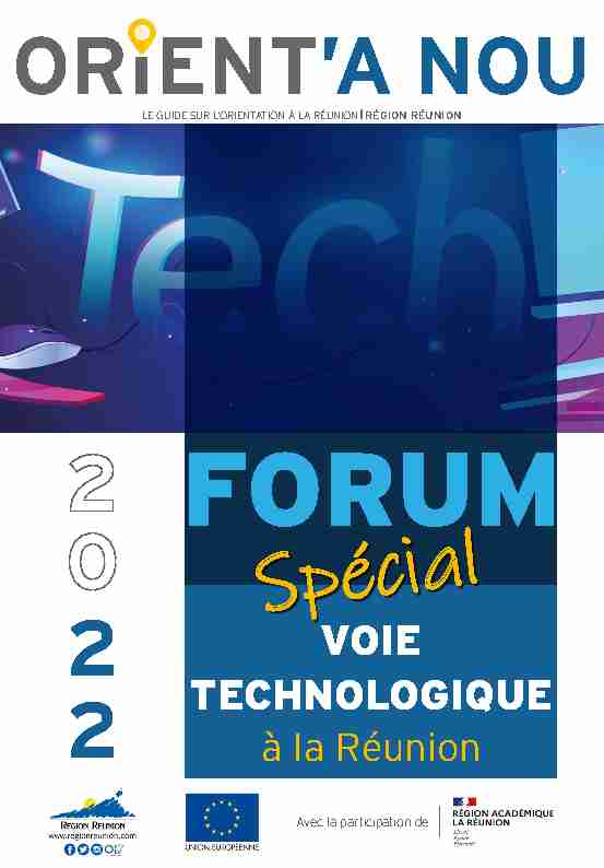 ORIENTA NOU Forum spécial VOIE TECHNOLOGIQUE