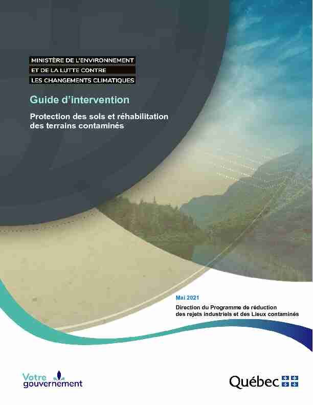 Guide d'intervention - Protection des sols et réhabilitation des