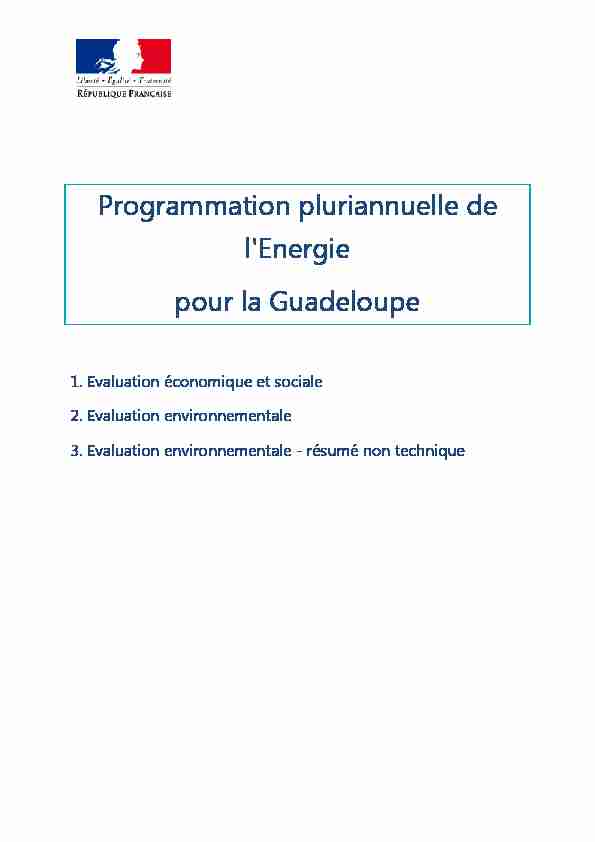 Programmation pluriannuelle de lEnergie pour la Guadeloupe