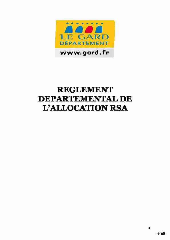 REGLEMENT DEPARTEMENTAL DE LALLOCATION RSA