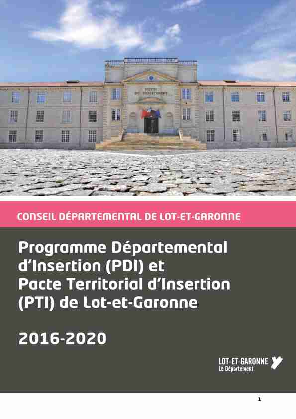 Programme départemental dinsertion et Pacte territorial dinsertion