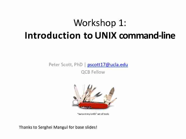 Workshop 1: Introduction to UNIX command-line