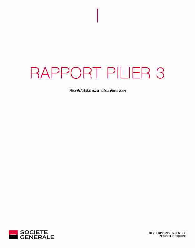 RAPPORT PILIER 3