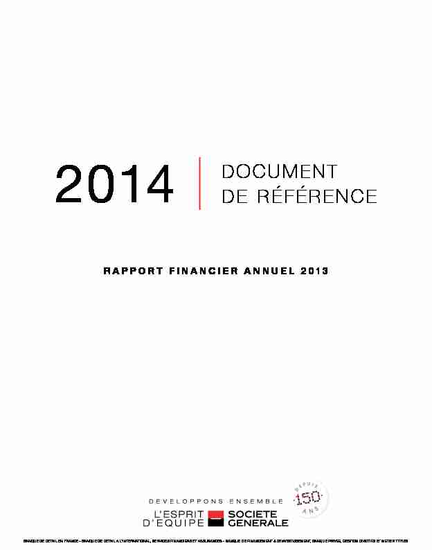 2014 DOCUMENT DE RÉFÉRENCE