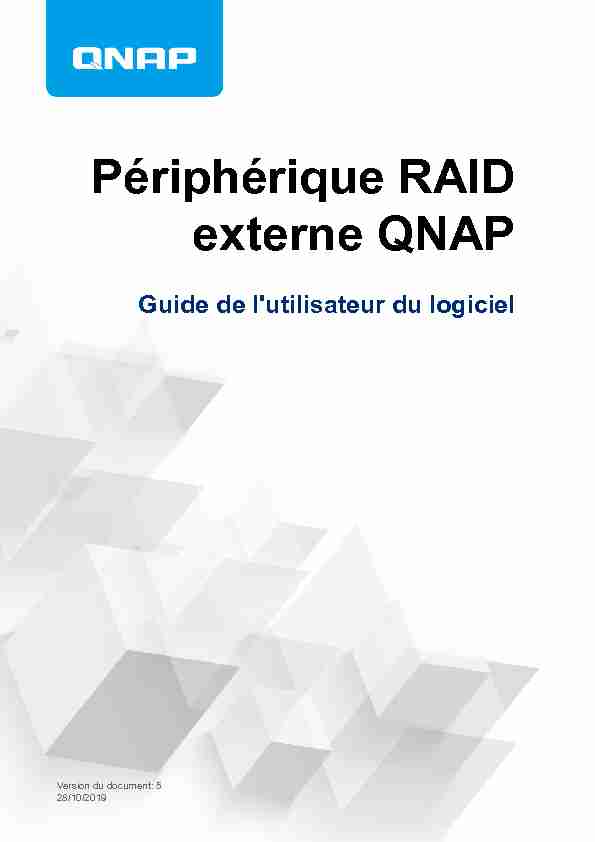 Guide de lutilisateur du logiciel de périphérique QNAP RAID externe