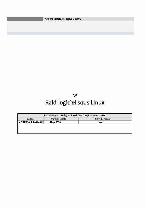 Raid logiciel sous Linux