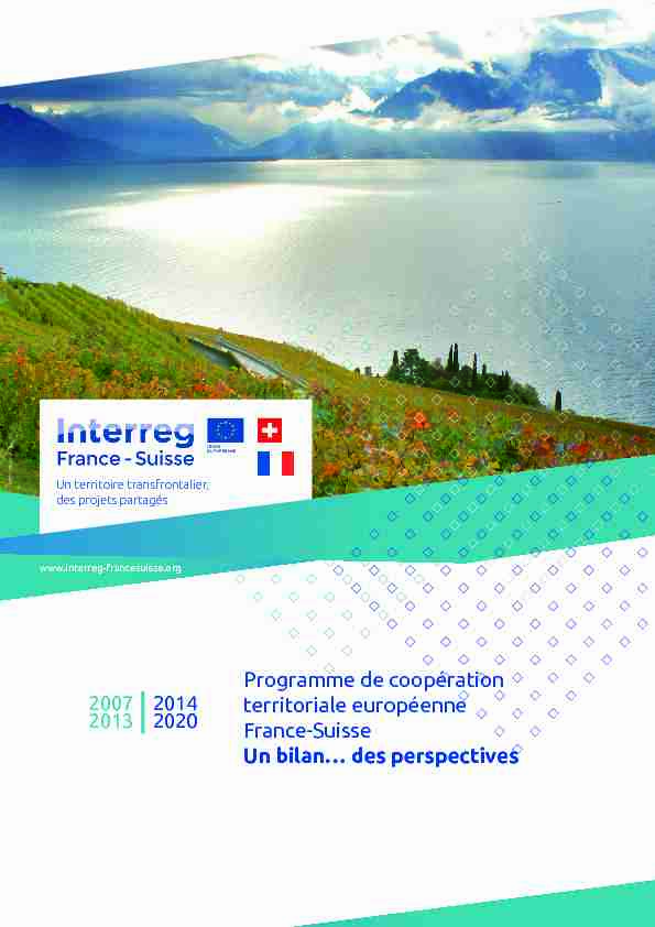 Programme de coopération territoriale européenne France-Suisse