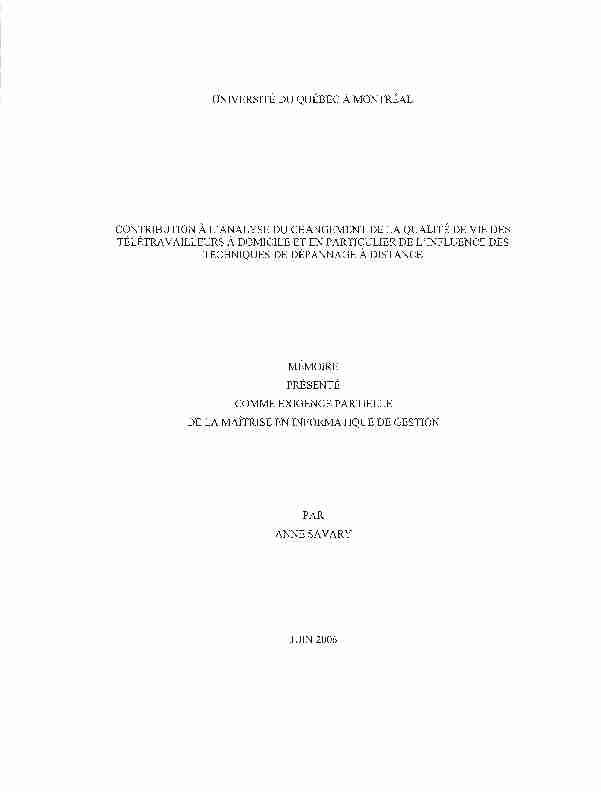 [PDF] Contribution à lanalyse du changement de la  - Archipel UQAM