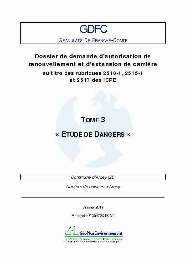 TOME 3 « ETUDE DE DANGERS »