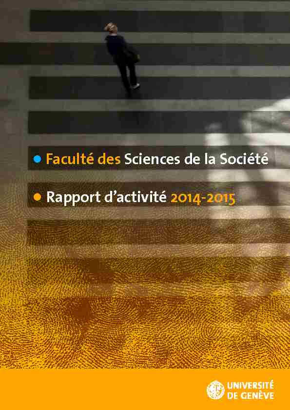 •Faculté des Sciences de la Société •Rapport dactivité 2014-2015