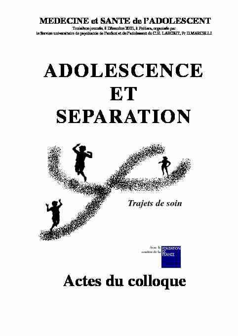 ADOLESCENCE ET SEPARATION