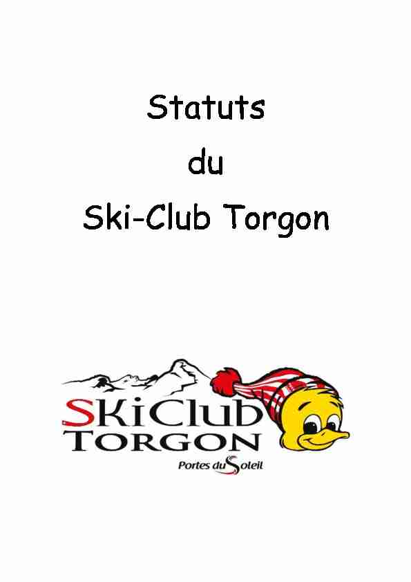 Statuts du Ski-Club Torgon