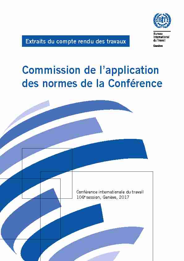 Commission de lapplication des normes de la Conférence - Extraits
