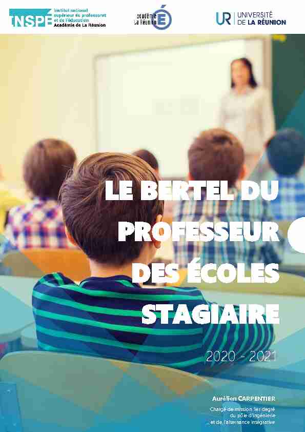 LE BERTEL DU PROFESSEUR DES ÉCOLES STAGIAIRE
