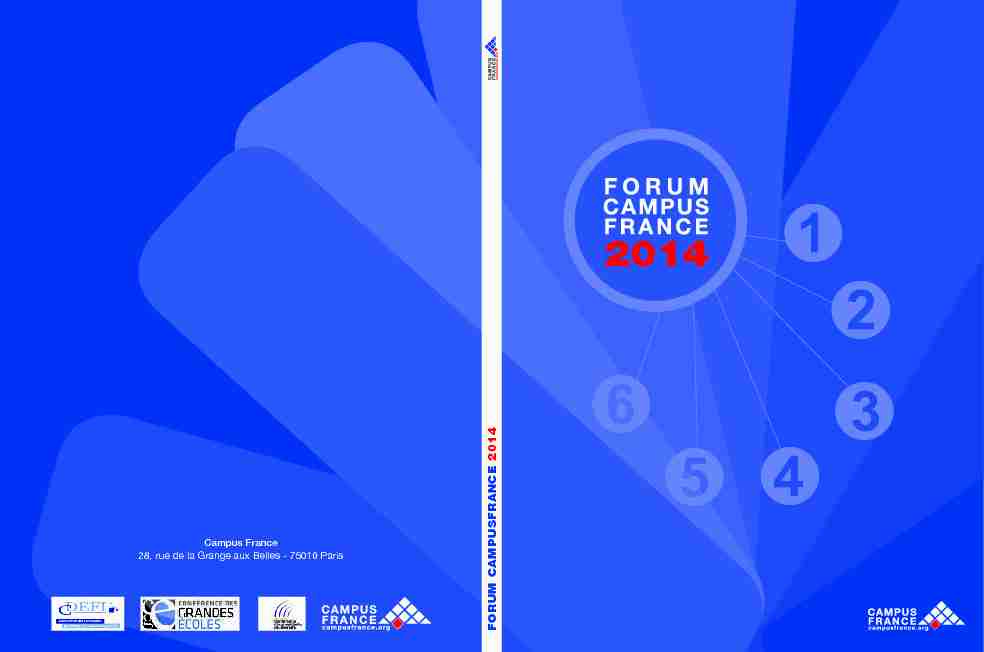 Rapport dactivité 2014 - Forum Campus France