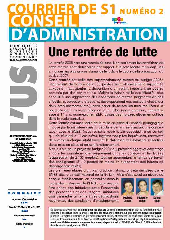 CONSEIL DADMINISTRATION