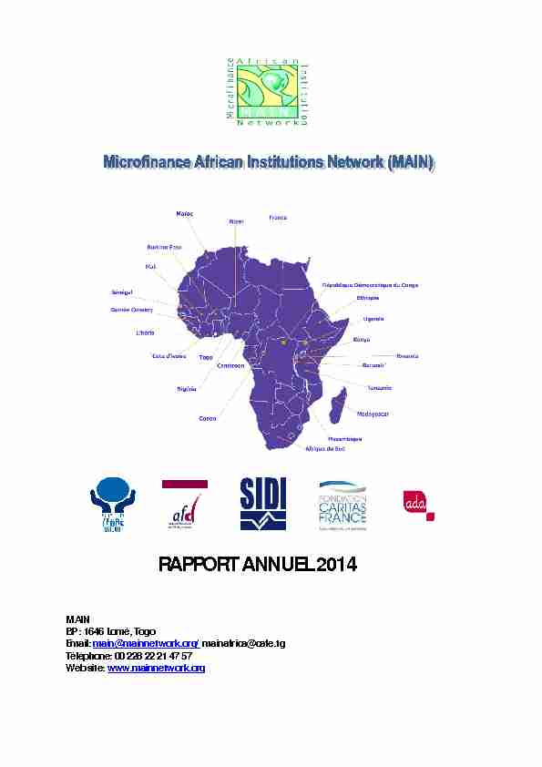 RAPPORT ANNUEL 2014 - Microfinance African Institutions Network
