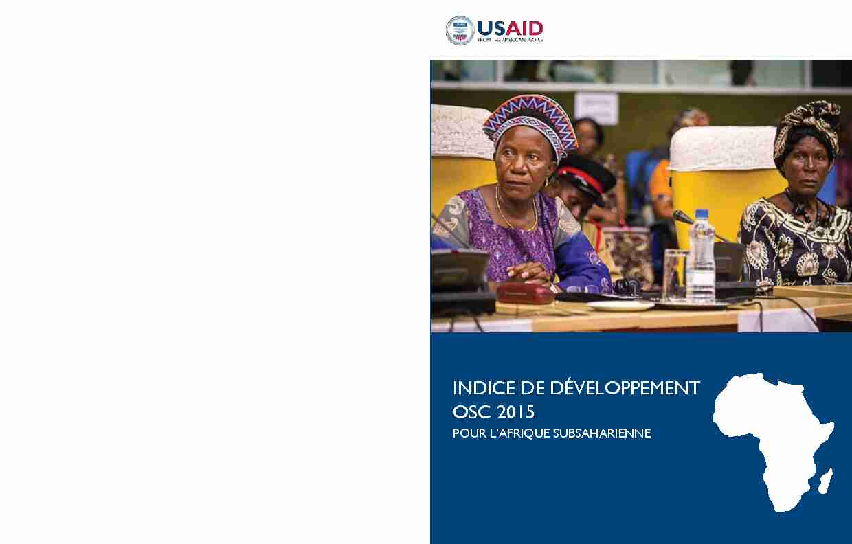 Indice de Développement OSC 2015 Pour lAfrique subsaharienne