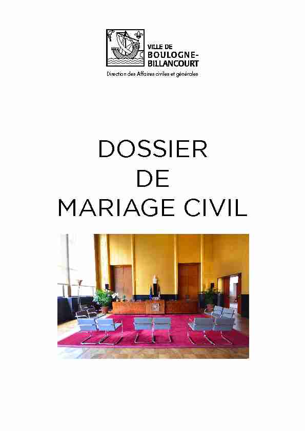 DOSSIER DE MARIAGE CIVIL